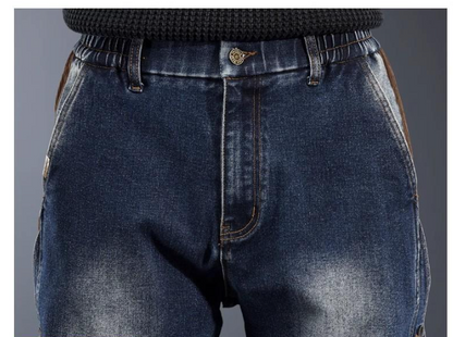 Men’s Heavy-Duty Patchwork Overalls – Casual Streetwear Work Pants