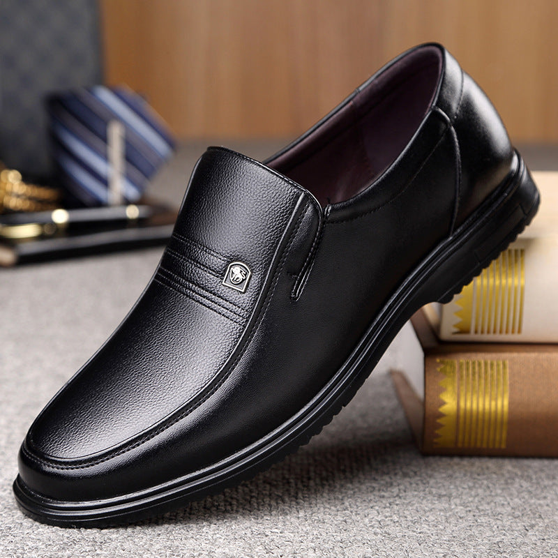 Men’s Casual Leather Shoes – Soft Sole Non-Slip Round Toe