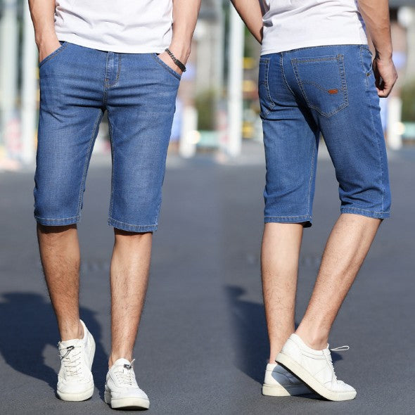 Men’s Casual Cropped Denim Shorts – Lightweight Summer Pants