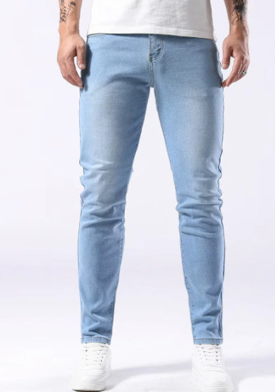 Men’s Slim-Fit Stretch Jeans – Light Blue Skinny Denim