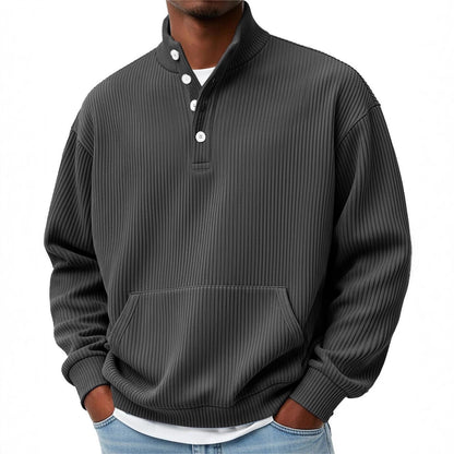 Men’s Long Sleeve Turtleneck Sweater – Solid Color Casual Pullover