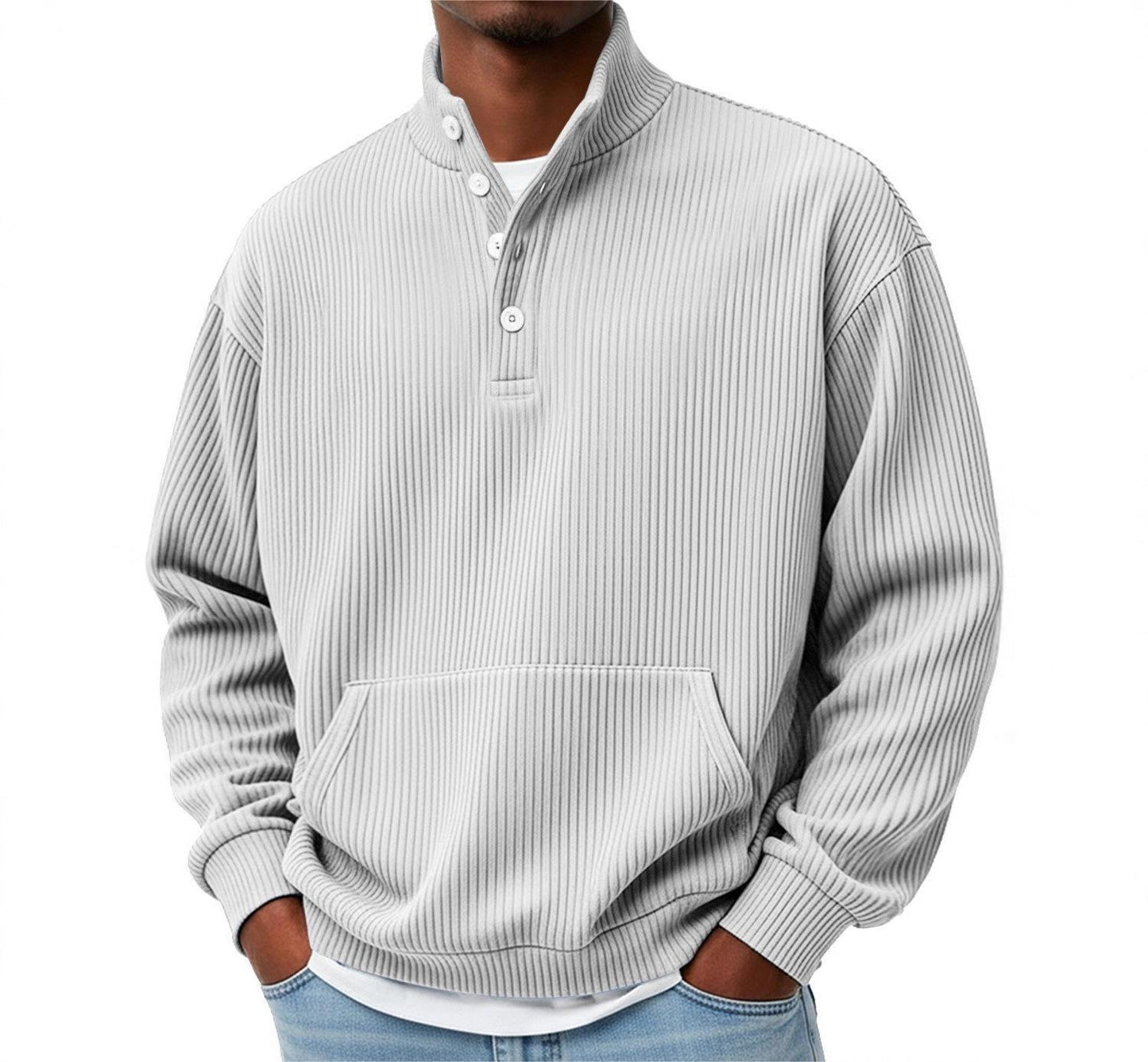 Men’s Long Sleeve Turtleneck Sweater – Solid Color Casual Pullover