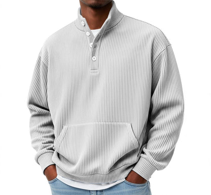 Men’s Long Sleeve Turtleneck Sweater – Solid Color Casual Pullover