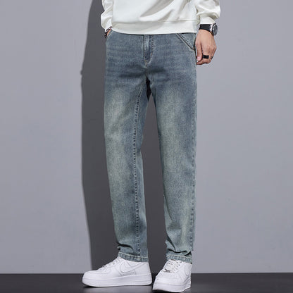 Men’s Loose Straight Denim Jeans – Streetwear Casual