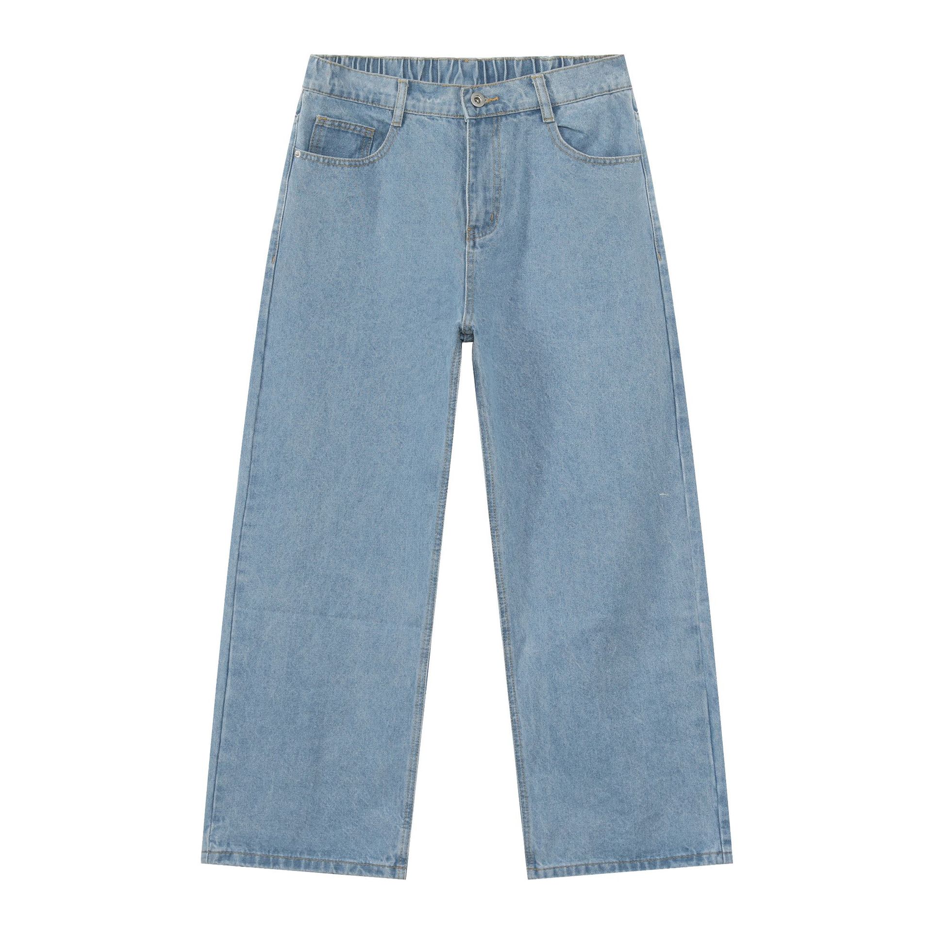 Men’s Loose Straight Jeans – Retro Korean Streetwear
