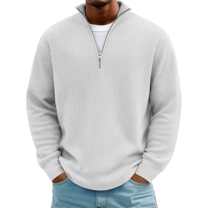 Men’s Waffle Knit Hoodie – Casual Pullover Sweatshirt