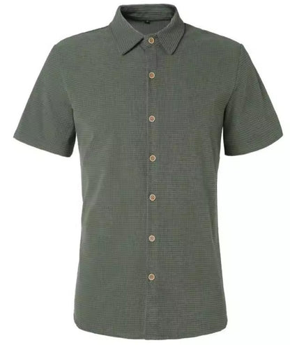 Men's Casual Loose Checked Short-sleeved Shirt