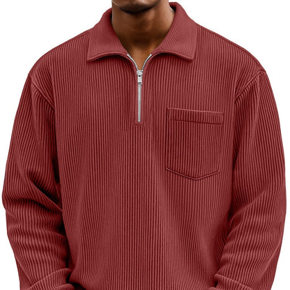 Men’s Zip-Up Hoodie Sweatshirt – Solid Color Casual Streetwear Jacket