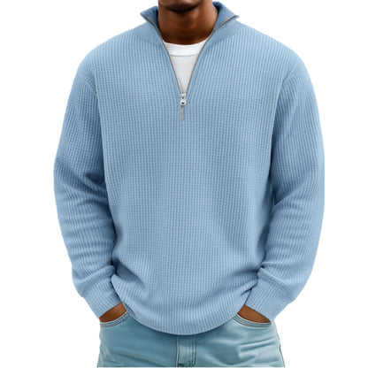 Men’s Waffle Knit Hoodie – Casual Pullover Sweatshirt