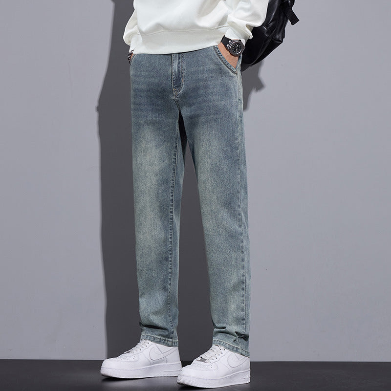 Men’s Loose Straight Denim Jeans – Streetwear Casual