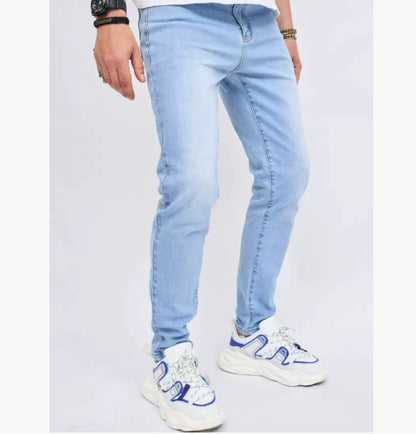 Men’s Slim-Fit Stretch Jeans – Light Blue Skinny Denim