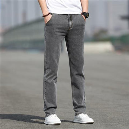 Men’s Casual Slim-Fit Jeans – Smoky Gray Pants
