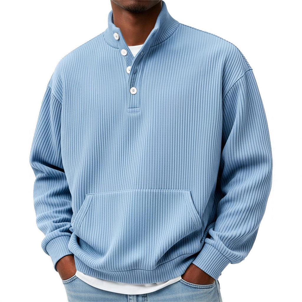 Men’s Long Sleeve Turtleneck Sweater – Solid Color Casual Pullover