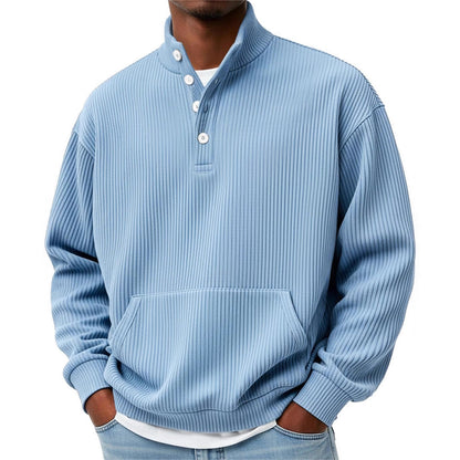 Men’s Long Sleeve Turtleneck Sweater – Solid Color Casual Pullover