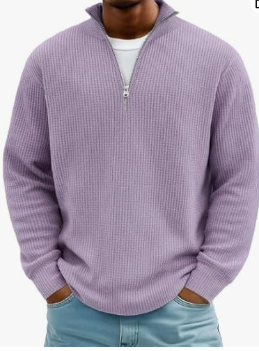 Men’s Waffle Knit Hoodie – Casual Pullover Sweatshirt