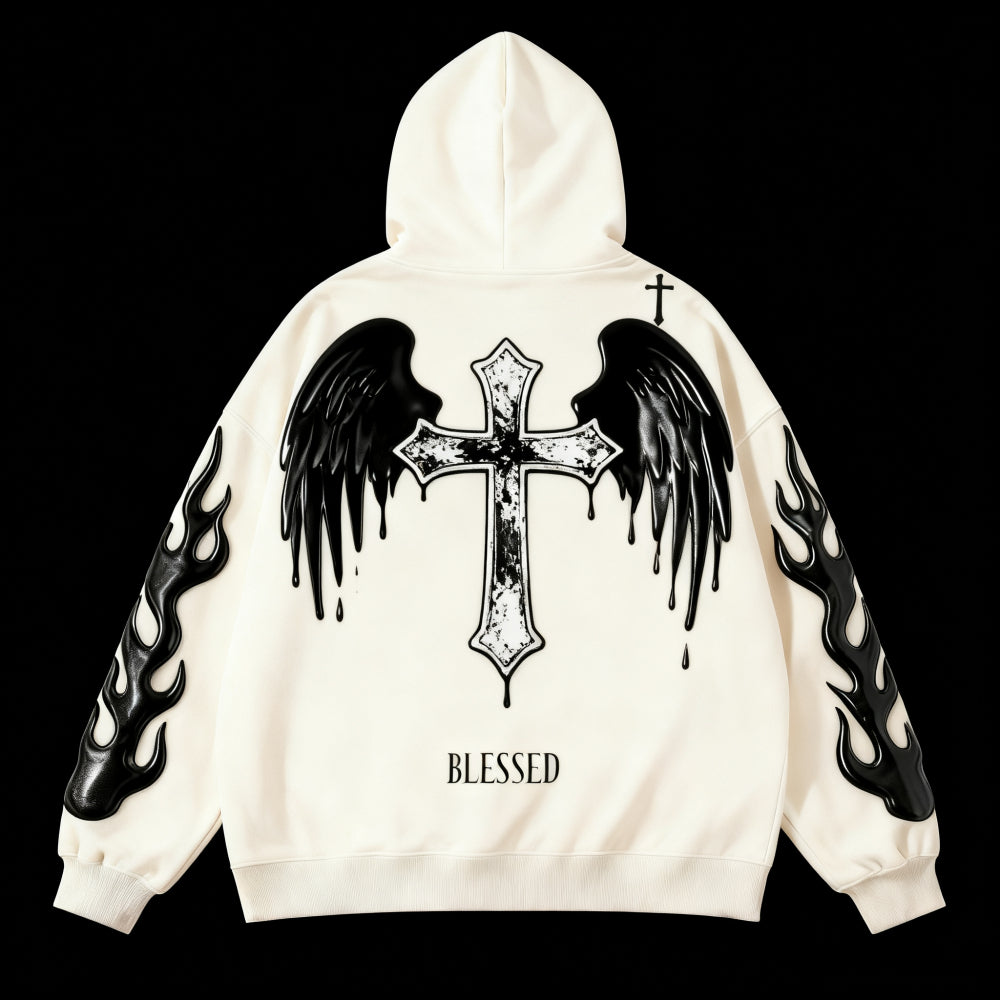 Men’s Printed Hoodie – Loose-Fit Casual Streetwear Sweatshirt