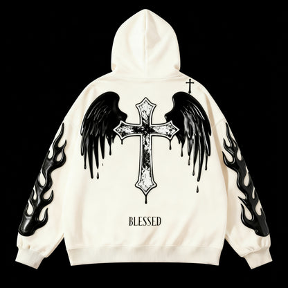 Men’s Printed Hoodie – Loose-Fit Casual Streetwear Sweatshirt