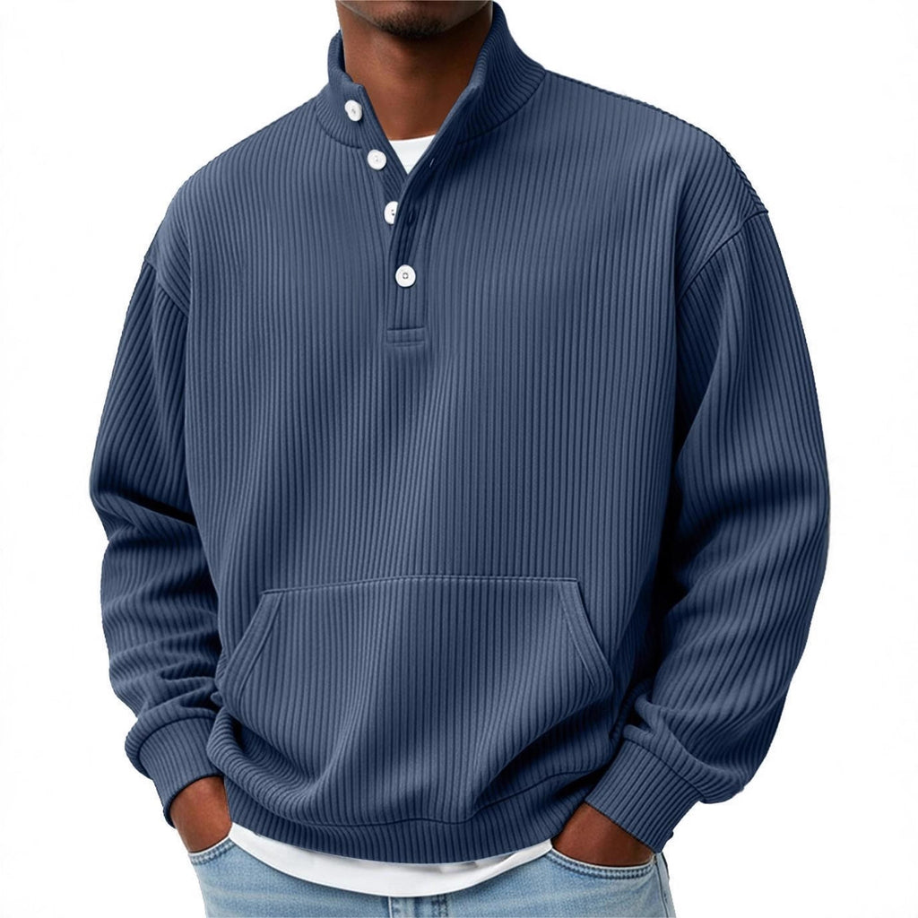 Men’s Long Sleeve Turtleneck Sweater – Solid Color Casual Pullover