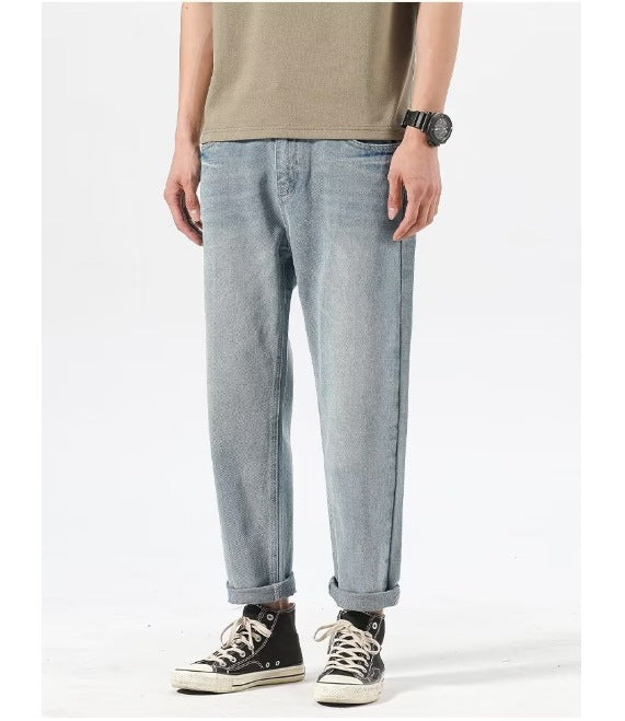 Men’s Cropped Denim Pants – Casual Streetwear