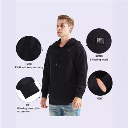 Men’s Thermal Fleece Hoodie – Warm Outdoor Casual Pullover