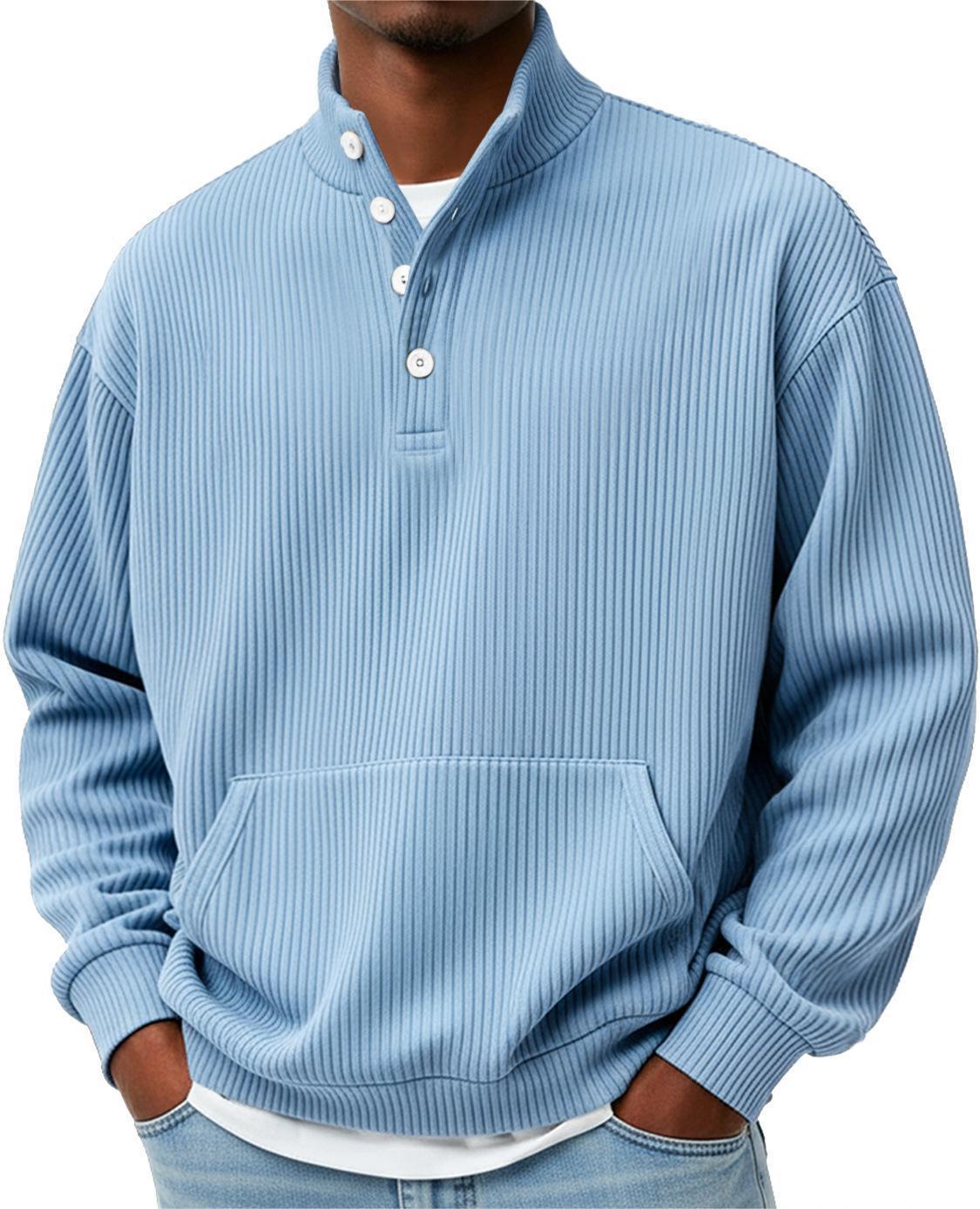 Men’s Long Sleeve Turtleneck Sweater – Solid Color Casual Pullover