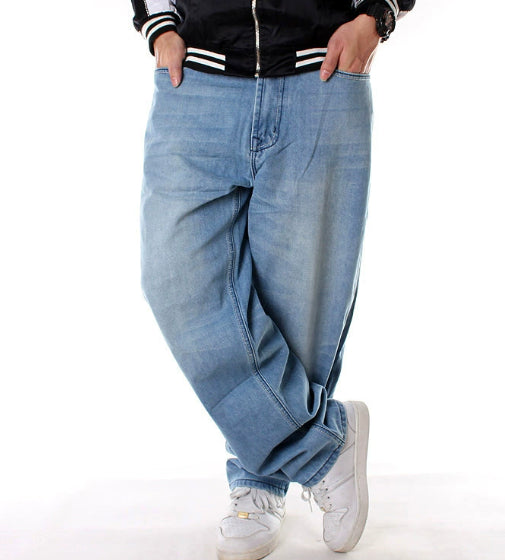 Men’s Loose Hip-Hop Jeans – Casual Plus Size Denim