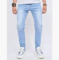 Men’s Slim-Fit Stretch Jeans – Light Blue Skinny Denim