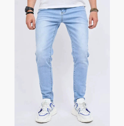 Men’s Slim-Fit Stretch Jeans – Light Blue Skinny Denim