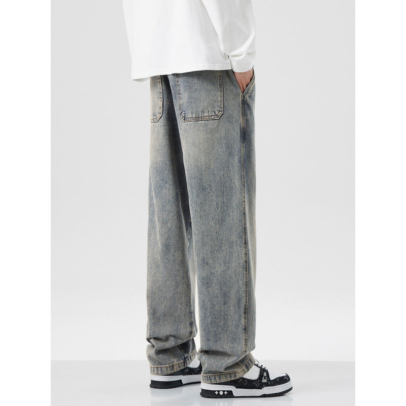 Men’s Retro Loose Straight-Leg Pants – Casual Streetwear