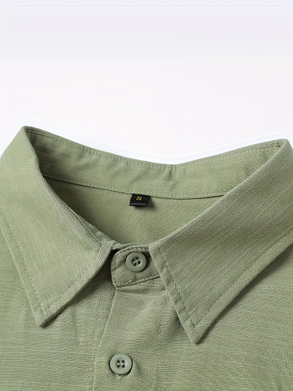 Loose Colored Lapel Long-sleeved Casual Men's Shirt For Teenagers