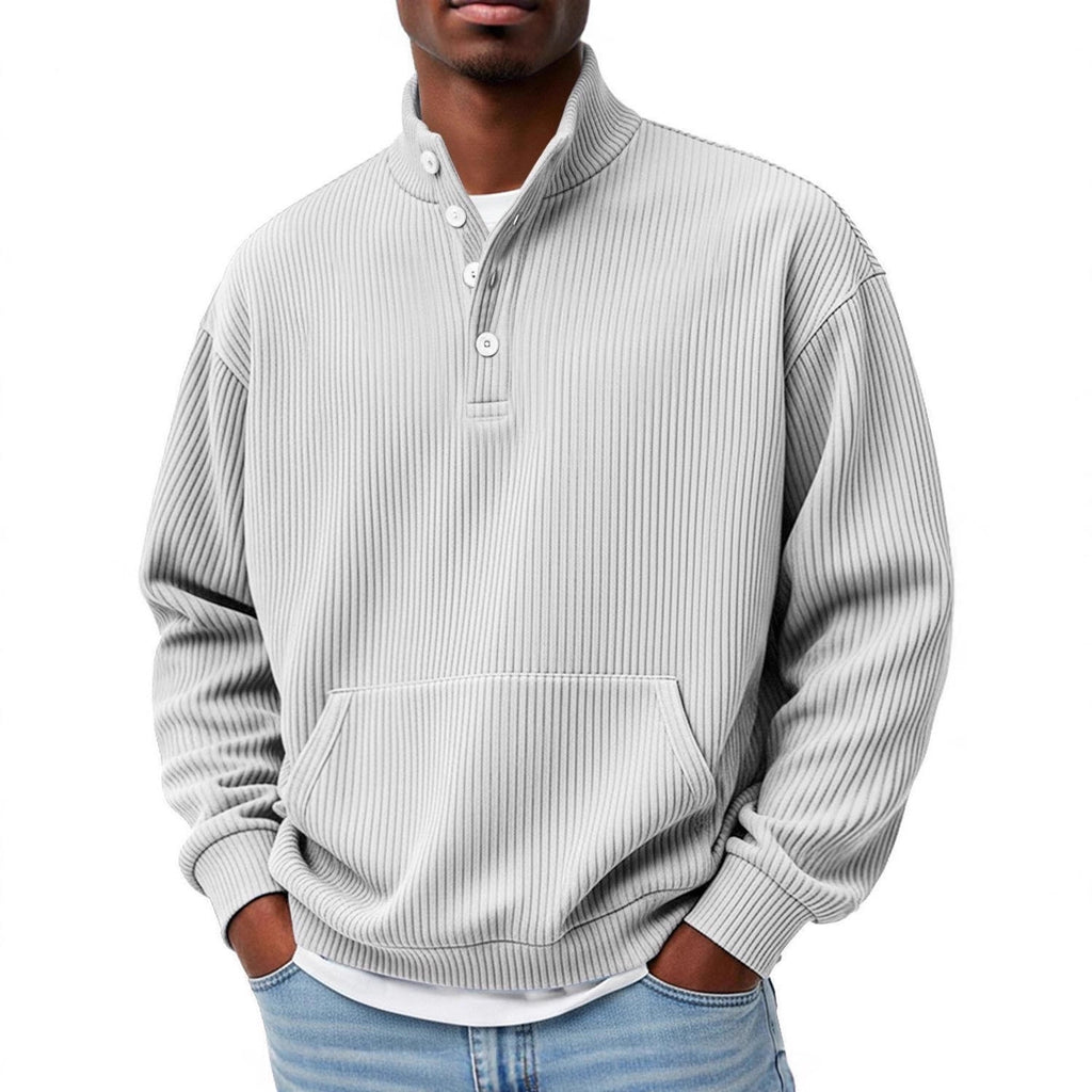 Men’s Long Sleeve Turtleneck Sweater – Solid Color Casual Pullover