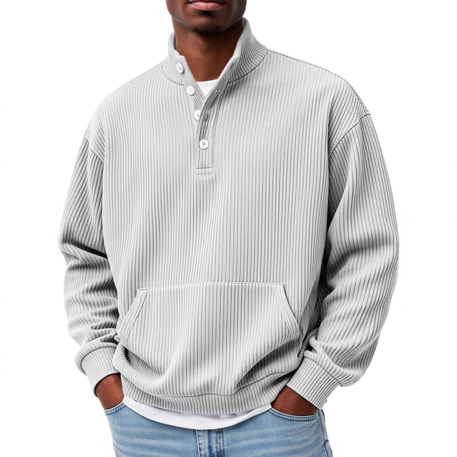Men’s Long Sleeve Turtleneck Sweater – Solid Color Casual Pullover