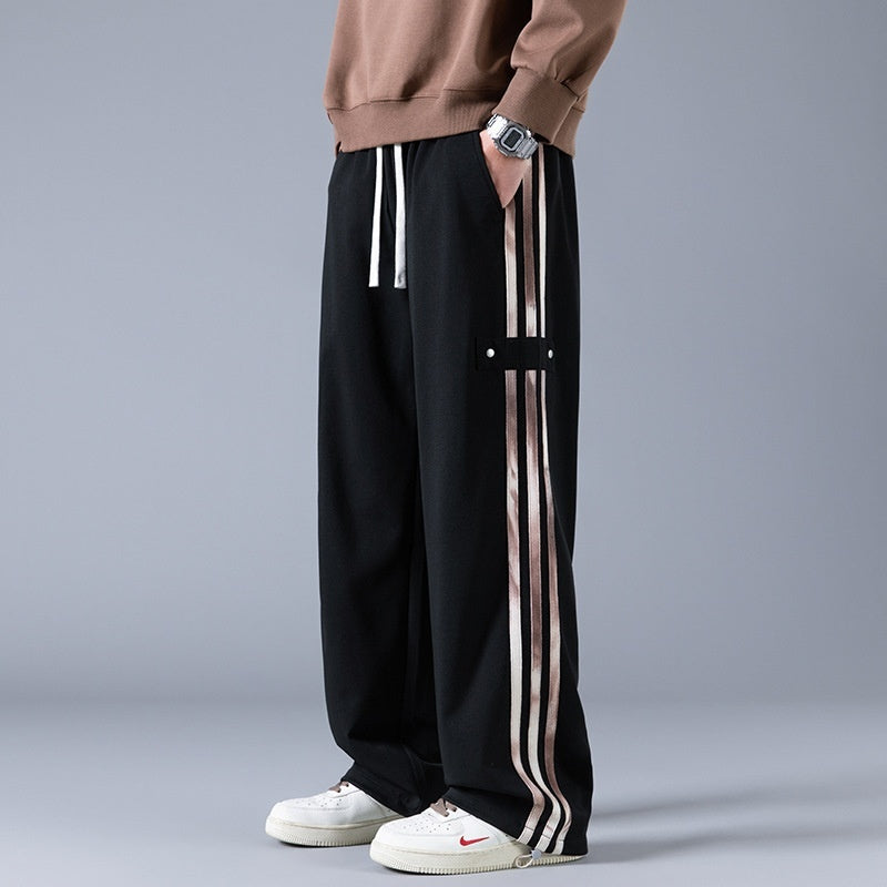 Men’s Three-Stripe Joggers – Casual Streetwear Spring Sweatpants