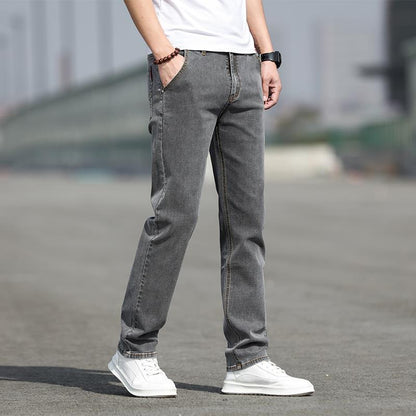 Men’s Casual Slim-Fit Jeans – Smoky Gray Pants