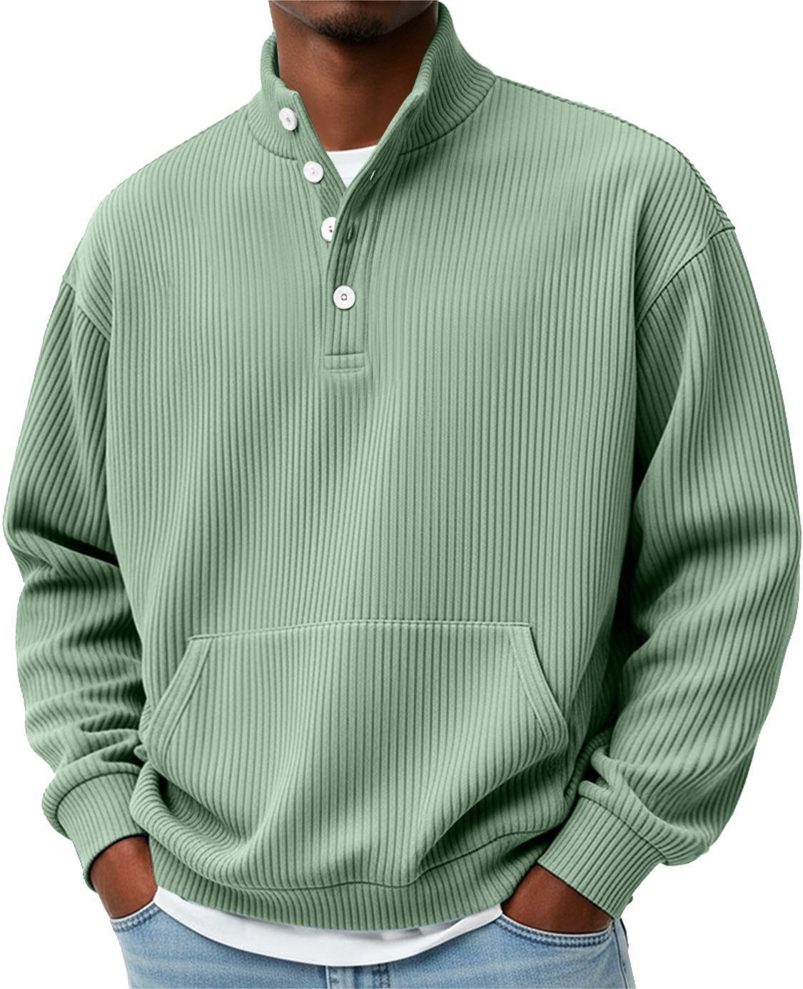 Men’s Long Sleeve Turtleneck Sweater – Solid Color Casual Pullover