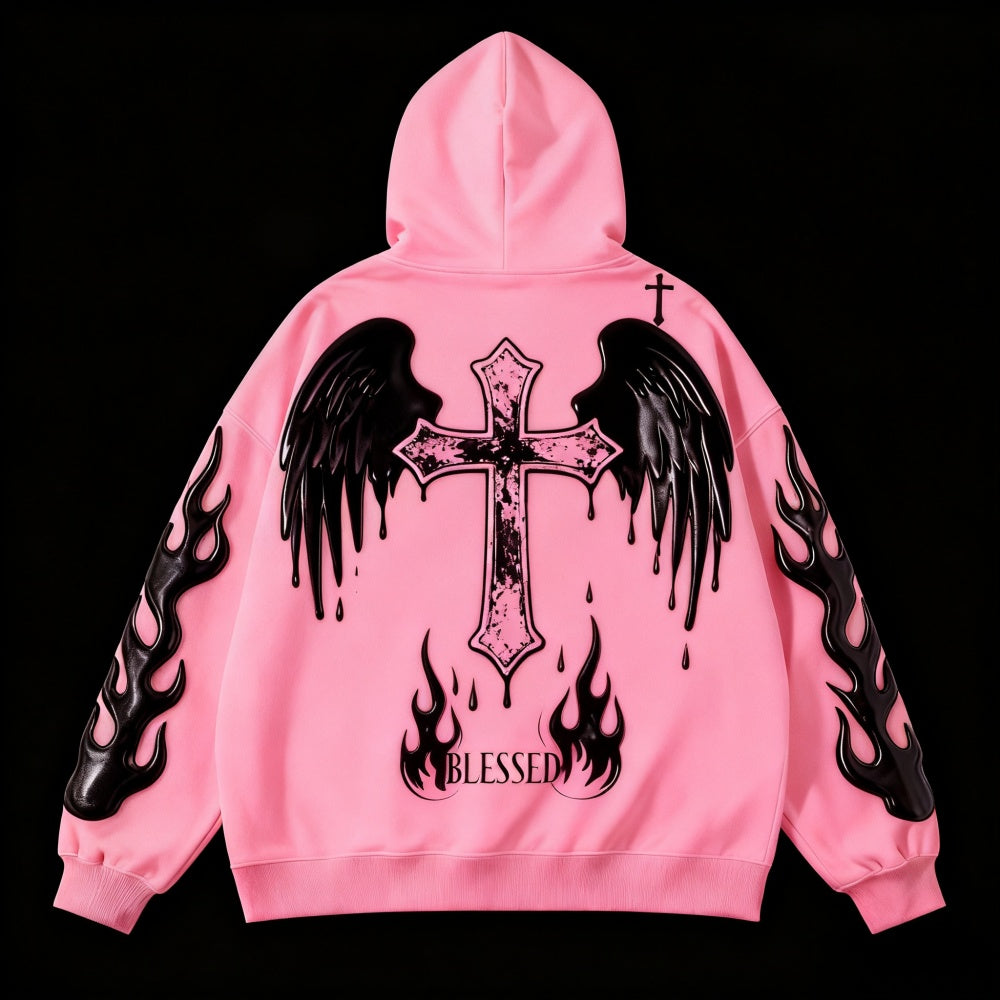 Men’s Printed Hoodie – Loose-Fit Casual Streetwear Sweatshirt