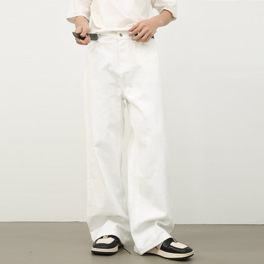 Men’s Loose Straight Jeans – Retro Korean Streetwear