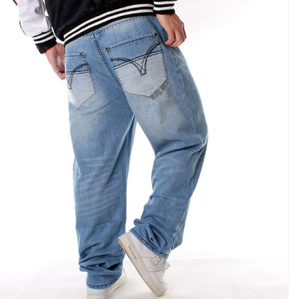 Men’s Loose Hip-Hop Jeans – Casual Plus Size Denim