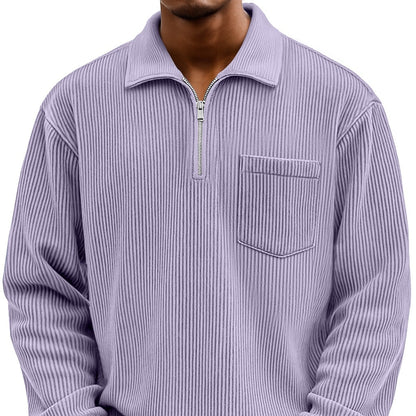 Men’s Zip-Up Hoodie Sweatshirt – Solid Color Casual Streetwear Jacket