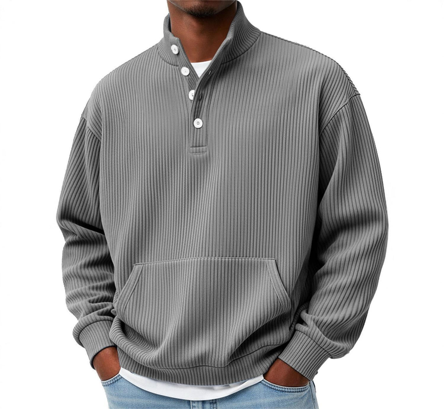 Men’s Long Sleeve Turtleneck Sweater – Solid Color Casual Pullover