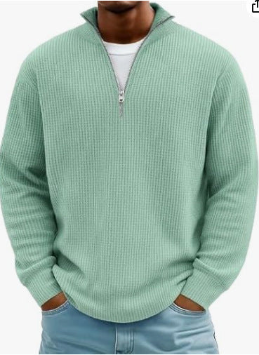 Men’s Waffle Knit Hoodie – Casual Pullover Sweatshirt