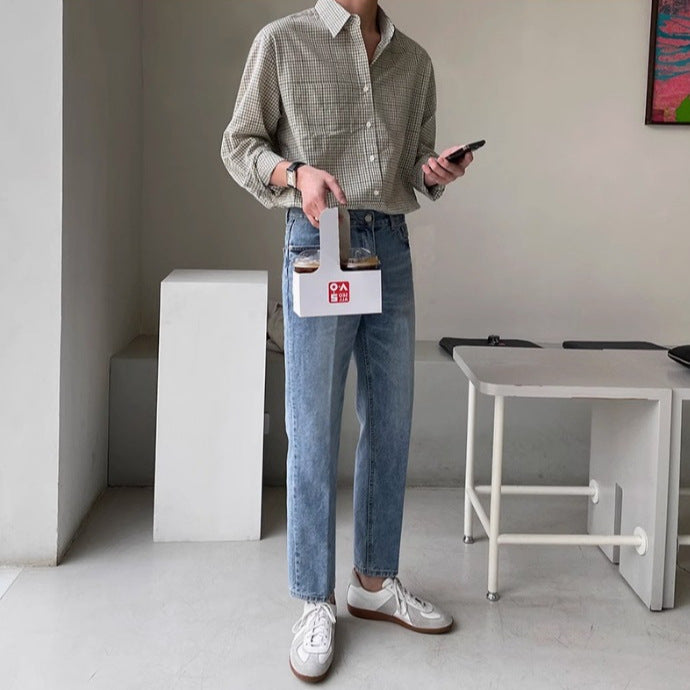 Men’s Cropped Denim Pants – Casual Streetwear