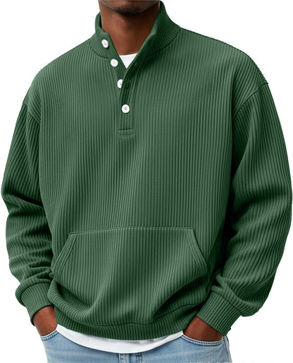 Men’s Long Sleeve Turtleneck Sweater – Solid Color Casual Pullover