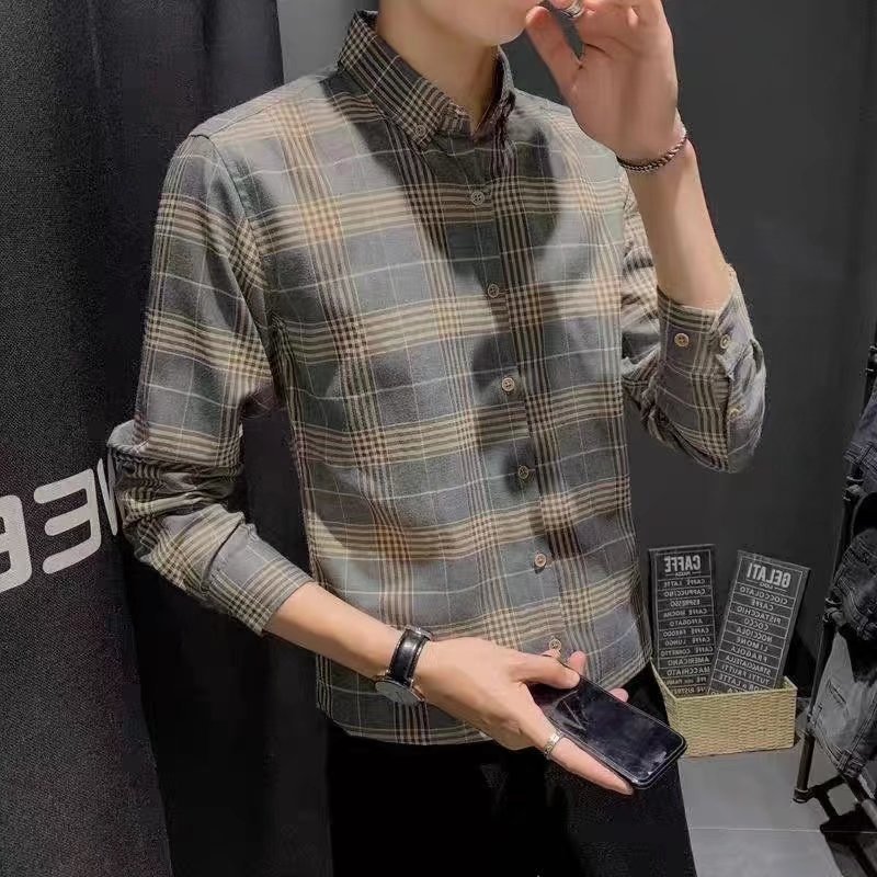 Korean-style Trendy Slim-fit Mens Shirt Jacket