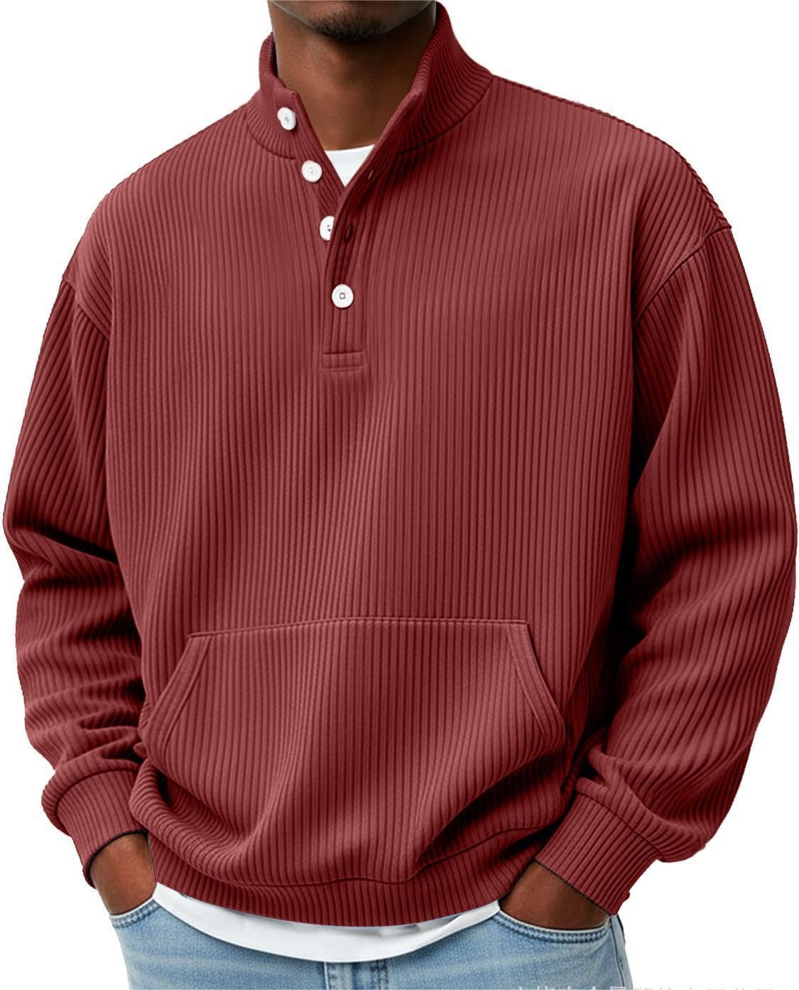 Men’s Long Sleeve Turtleneck Sweater – Solid Color Casual Pullover
