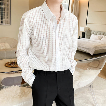 Loose Draping Inner White Plaid Shirt