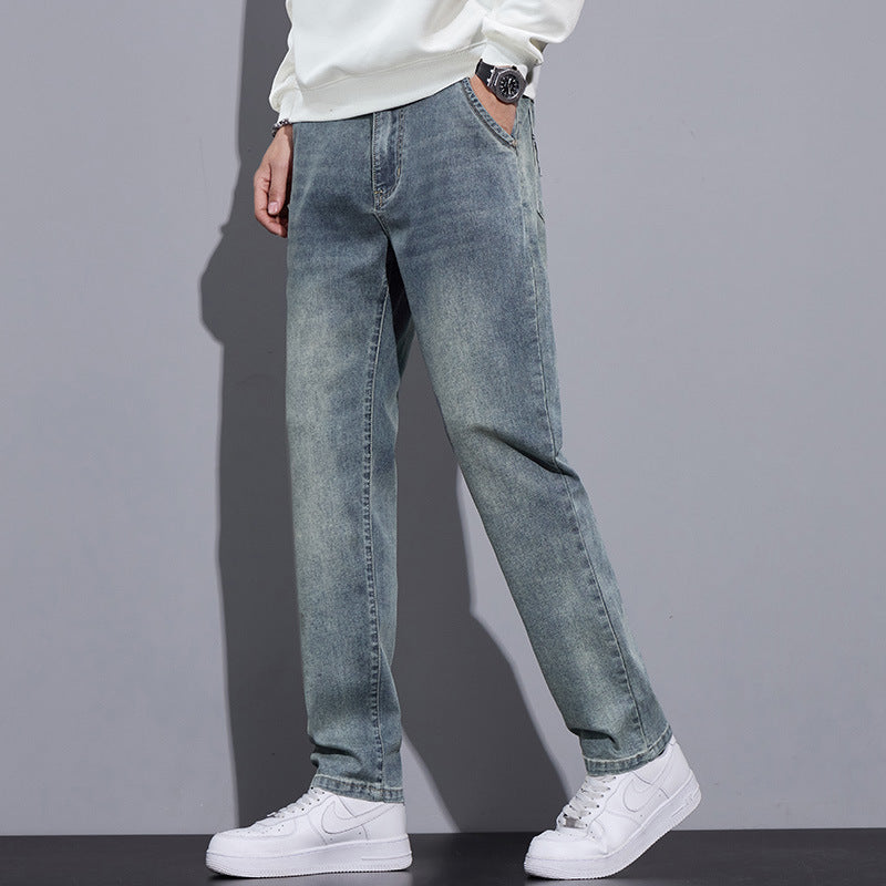 Men’s Loose Straight Denim Jeans – Streetwear Casual