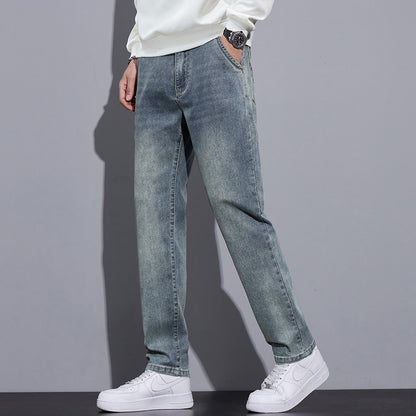 Men’s Loose Straight Denim Jeans – Streetwear Casual