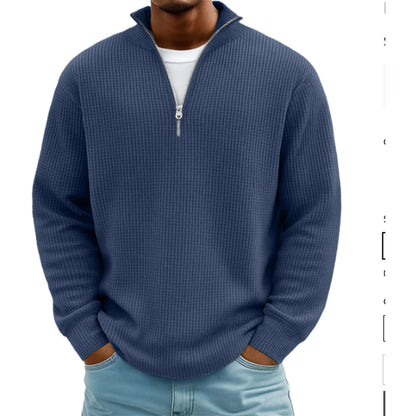 Men’s Waffle Knit Hoodie – Casual Pullover Sweatshirt