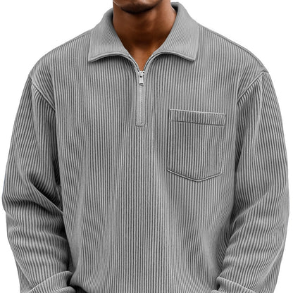 Men’s Zip-Up Hoodie Sweatshirt – Solid Color Casual Streetwear Jacket